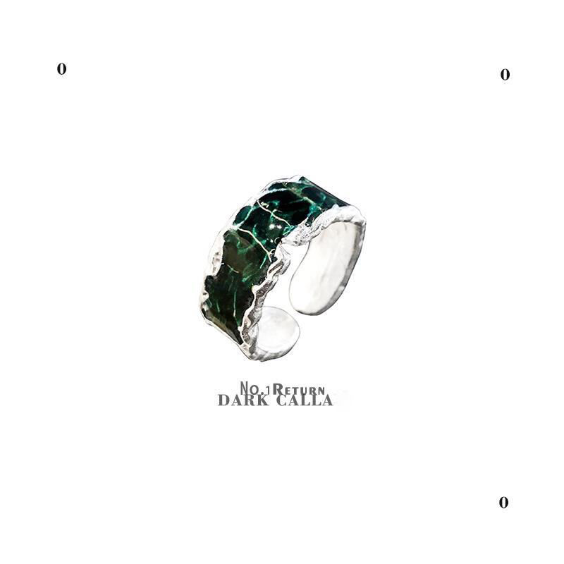 DARK CALLA /回歸真我 綠綠綠開口個性戒指s925銀 原創設計