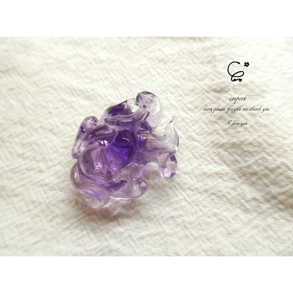 紫水晶 九尾狐 22127/紫水晶/水晶飾品/ [晶晶工坊-love2hm]