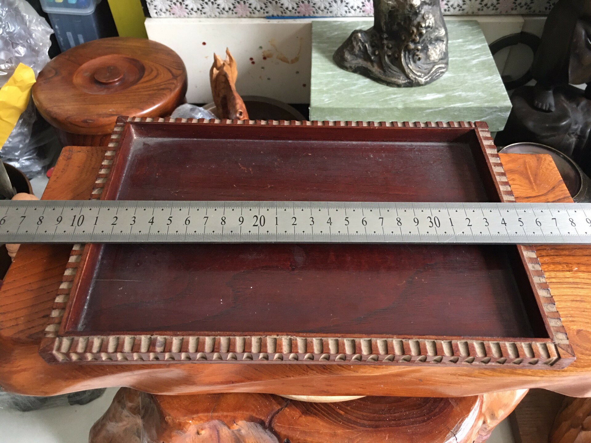 日本迴流純實木幹泡臺或者小茶盤，尺寸：25.5cm✖️17.