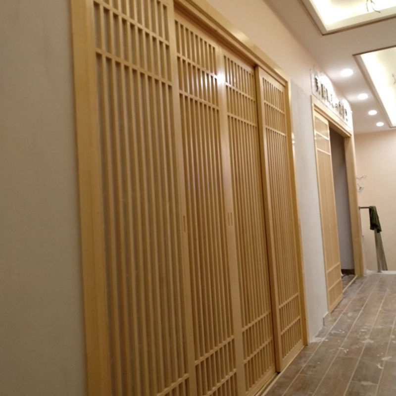 【最低價 公司貨】日式榻榻米格子門推拉門和室門窗障子門實木移門隔斷木格柵定制 5