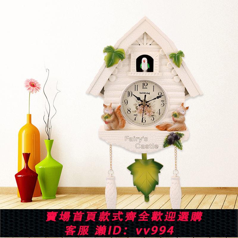【超級好看】布穀鳥兒童版迷你掛鐘咕咕鐘卡通歐式風格兒童房墻上掛鐘整點報時