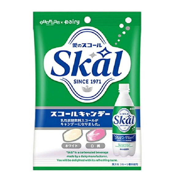 【江戶物語】 SENJAKU 扇雀飴 Skal 碳酸飲料雙味糖 50g 硬糖 乳酸飲料/白桃風味糖果 日本原裝 日本進口