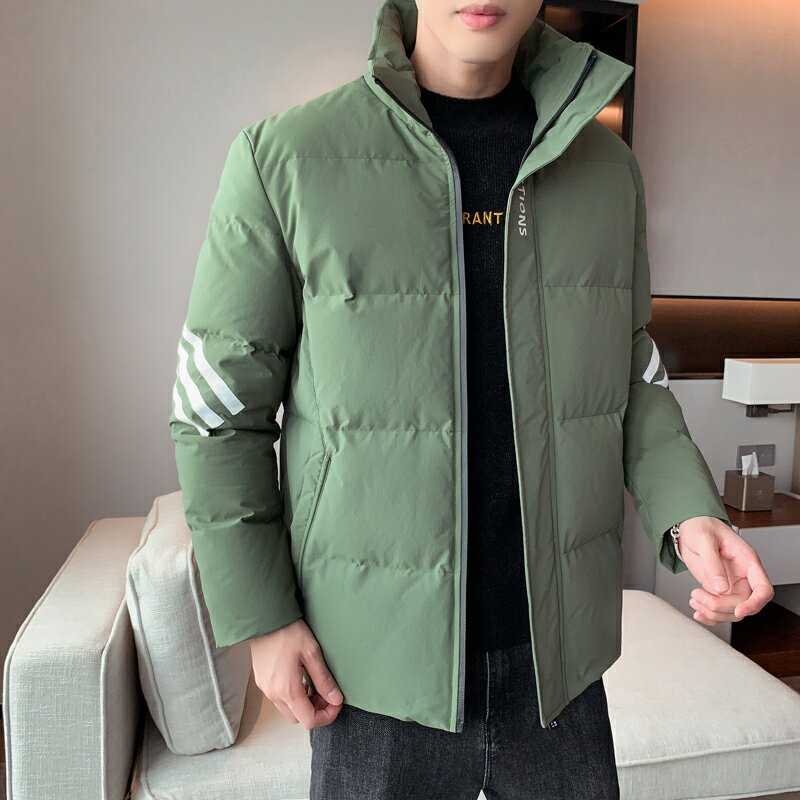 立領棉衣男冬裝羽絨外套2021年新款秋冬季保暖棉服青少年短款棉襖