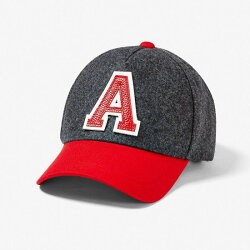 美國百分百【全新真品】Armani Exchange 棒球帽 AX 帽子 遮陽帽 毛呢 羊毛 logo 灰紅 H707
