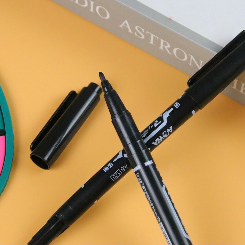 雙頭奇異筆 油性防水 奇異筆 簽字筆 黑色 記號筆 麥克筆 油性筆 3