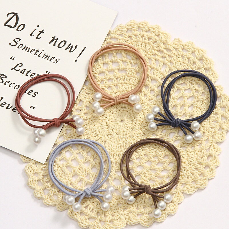 【學興書局】S07 小珍珠髮圈 兒童髮圈 髮帶 韓系 簡約氣質髮圈 百搭耐用不傷髮 馬尾 丸子頭