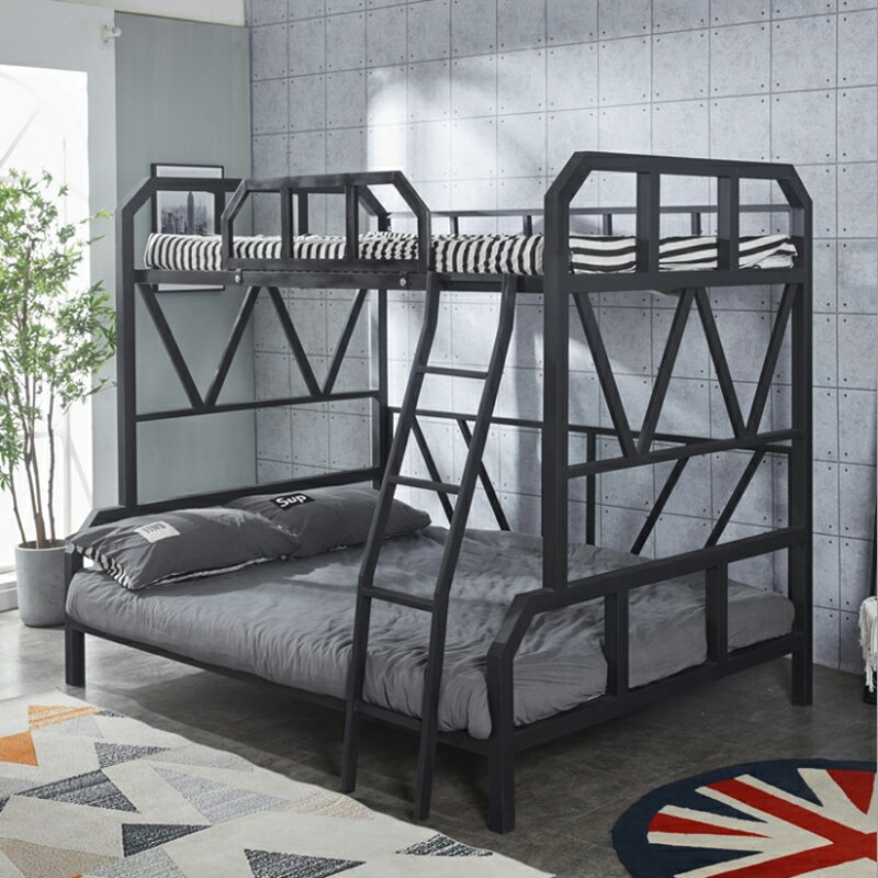 子母床上下鋪鐵床1.5米雙人高低上下床民宿雙層床電競大人公寓床