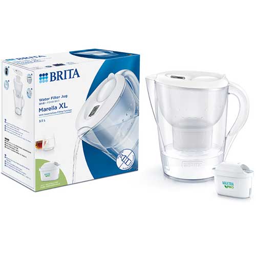 德國 BRITA Marella MXPRO 馬利拉濾水壺 3.5L 白色 (內含 MAXTRA PRO 純淨全效型濾芯 1入)