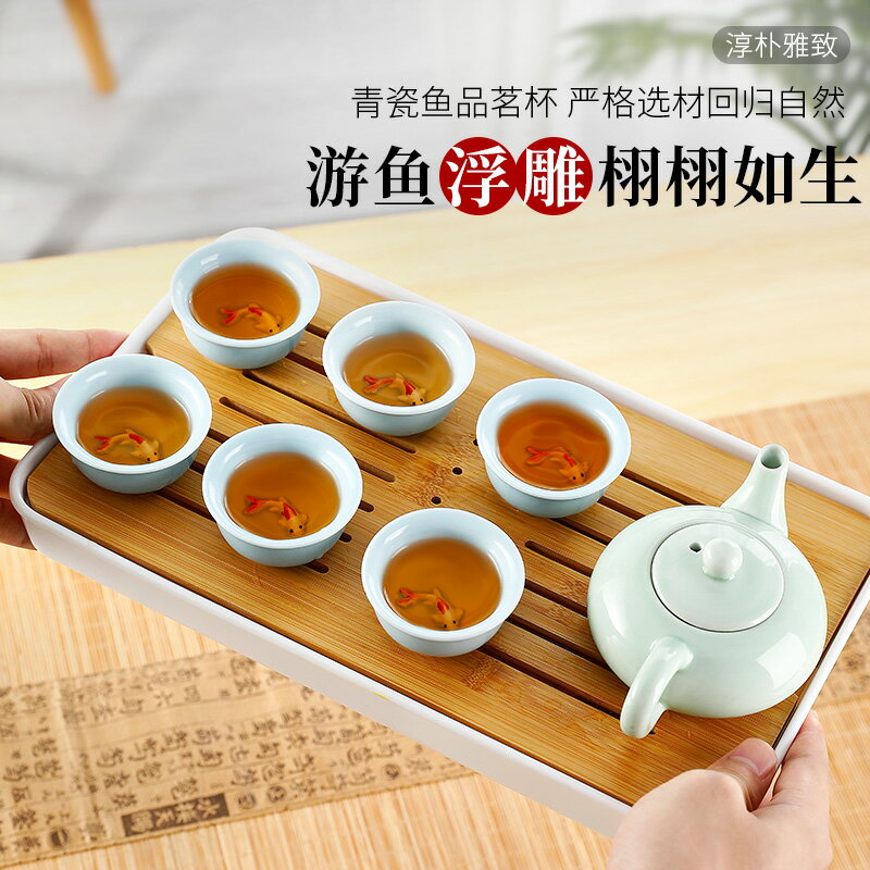 小茶杯6只裝陶瓷單個主人杯玻璃品茗杯茶具茶盞茶碗白瓷功夫茶具