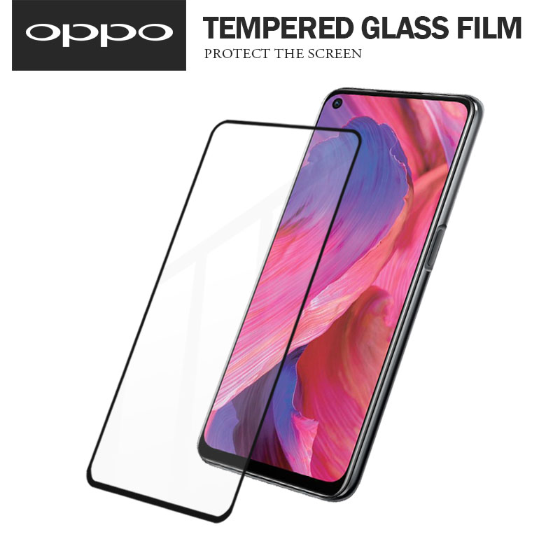 美特柏 OPPO A74 (5G) 滿版彩色全屏鋼化玻璃膜 全覆蓋鋼化膜 螢幕保護貼 防刮防爆
