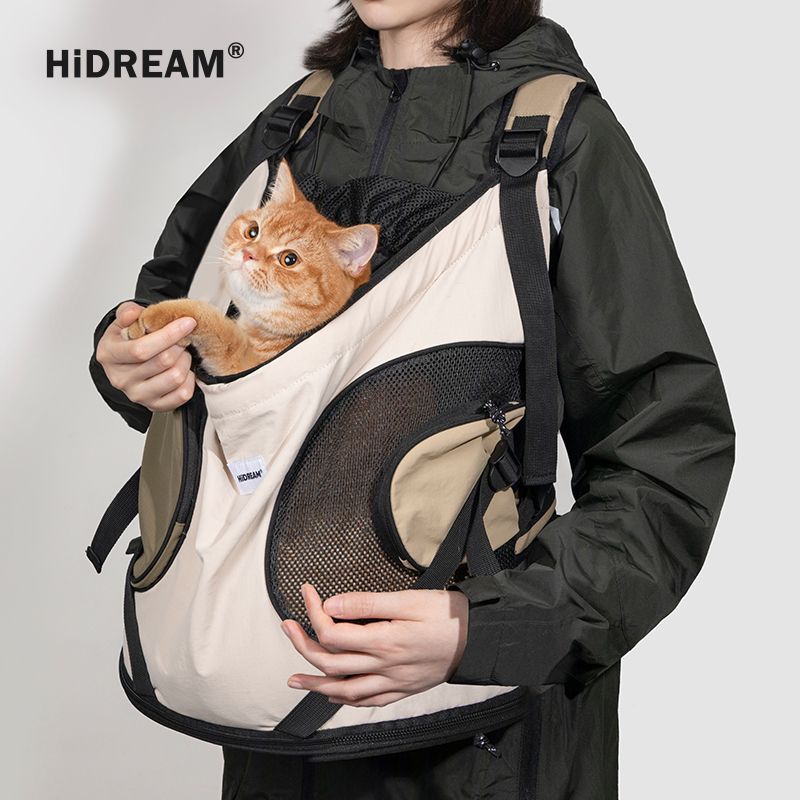 HiDREAM貓背包寵物外出托特前置透氣帆布貓包出門貓洗澡便攜雙肩 小山好物嚴選