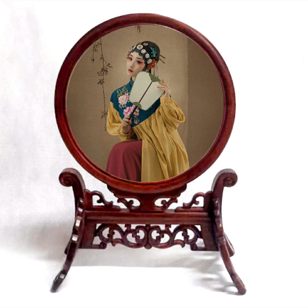 新中式 古風照片擺件 中國風12寸雙面相片屏風擺臺字畫框禮品相架 1