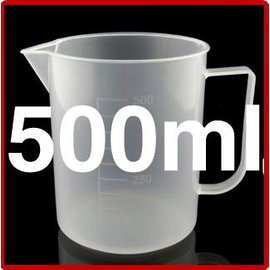 【量杯-帶刻度塑膠-500ml-4個/組】DIY烘焙量杯 100~5000ml可選 PP半透明帶刻度塑膠量杯(500ml:口9高11cm)，4個/組-8001001