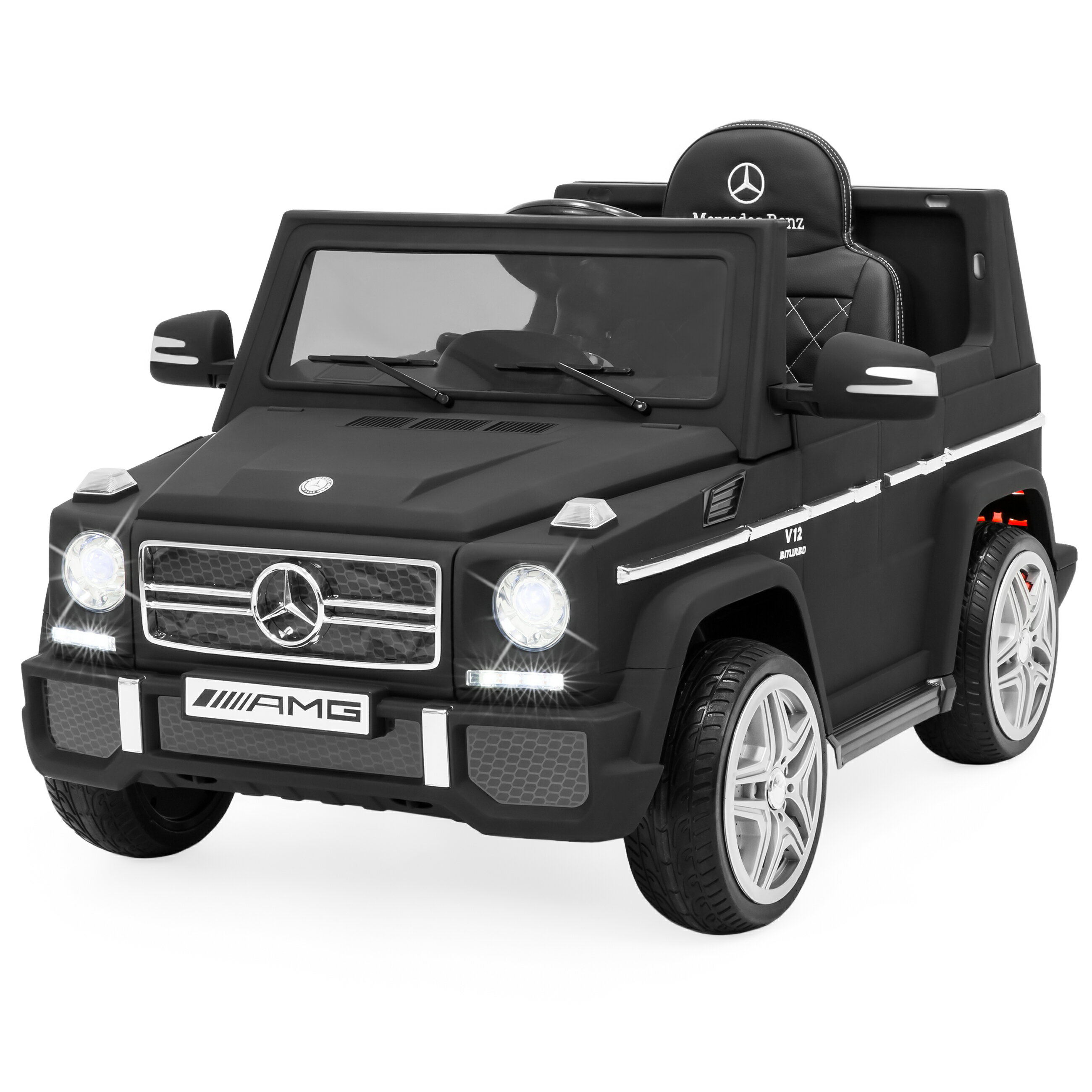 Best Choice Products 12v Kids Licensed Mercedes Benz G65 Suv Ride On Car W Parent Control Lights Aux Matte Black