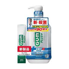 日本【SUNSTAR】GUM 漱口水900ml+清爽攜帶版牙膏25g