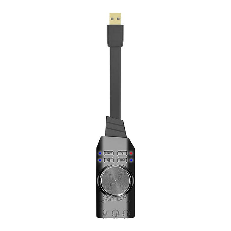 【超取免運】虛擬7.1聲道USB外接音效卡 環繞立體聲 USB音效卡 免安裝 免驅動 音效卡