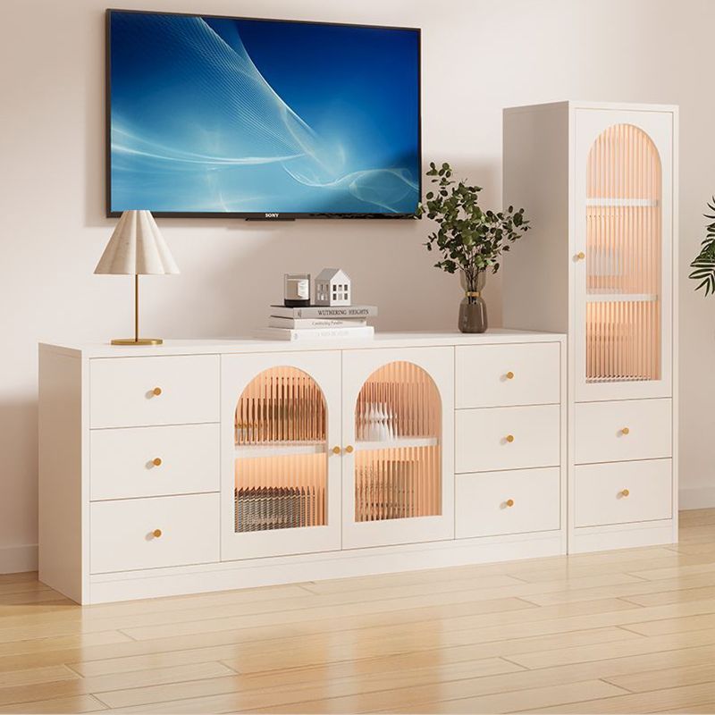 實木電視柜簡約現代小戶型奶油風臥室電視機柜組合收納落地儲物柜 h7222