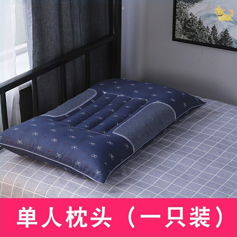 一隻裝低枕頭單人帶枕套頸椎護頸決明子硬整頭學生宿舍簡約枕芯
