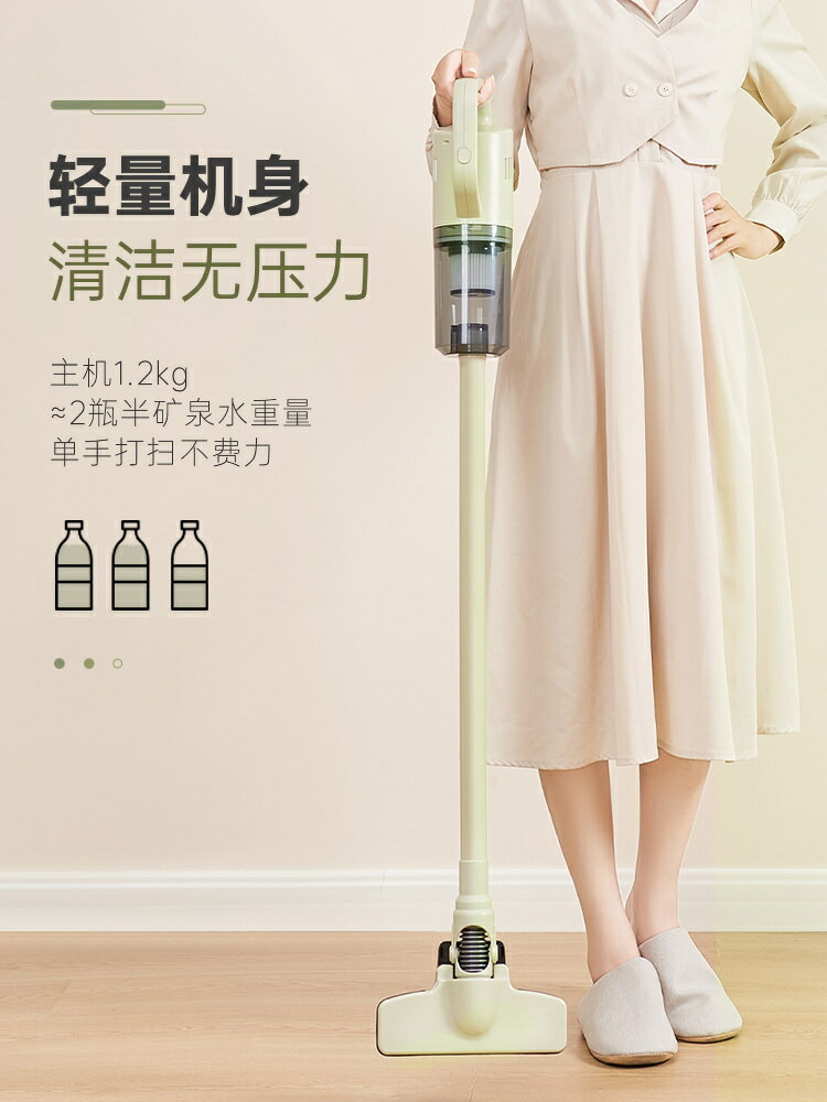 吸塵器 無線吸塵器 MOKUSAN無線吸塵器家用大吸力手持小型除蟎貓毛吸拖綠光顯塵新款 可開發票
