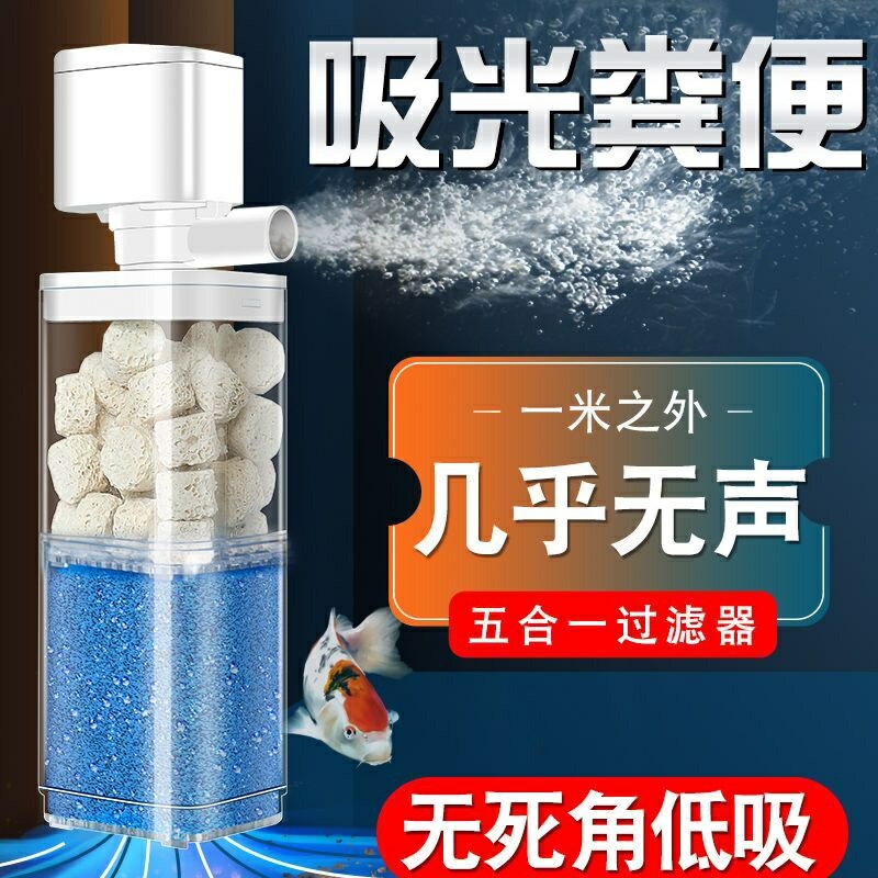 【贈送電壓轉換器】魚缸過濾器 魚缸淨水器 圓形魚缸過濾器 魚缸過濾器 靜音三合一 淨水迴圈