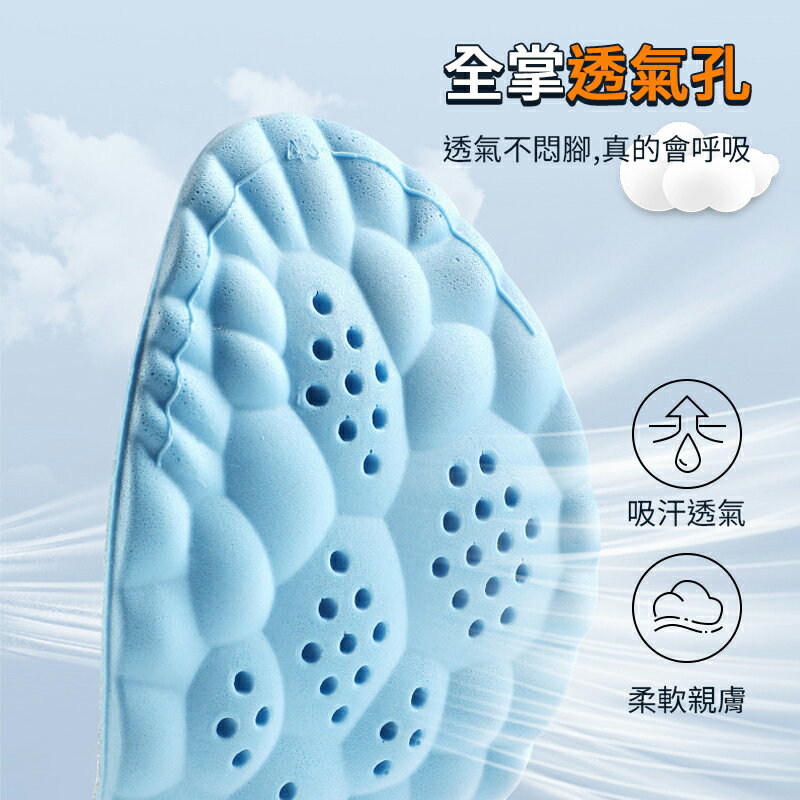 冰感透氣雲朵鞋墊 4D運動鞋墊 透氣 冰感透氣 透氣鞋墊 柔軟高彈 吸汗 減壓鞋墊 減壓 鞋墊 輕薄 全通用 氣壓減震 7