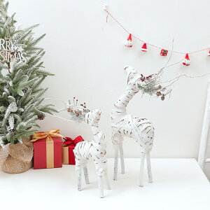 圣誕創意小鹿造物擺件桌面桌上裝飾幼兒園兒童房間自然角創意擺飾