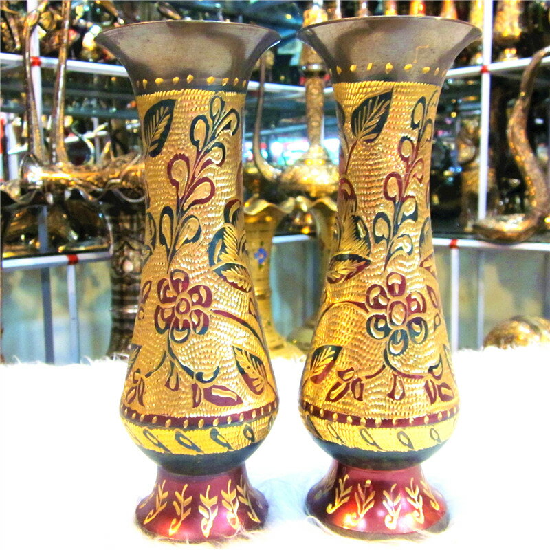手工藝品銅器銅雕花瓶工藝禮品廠家直銷1入