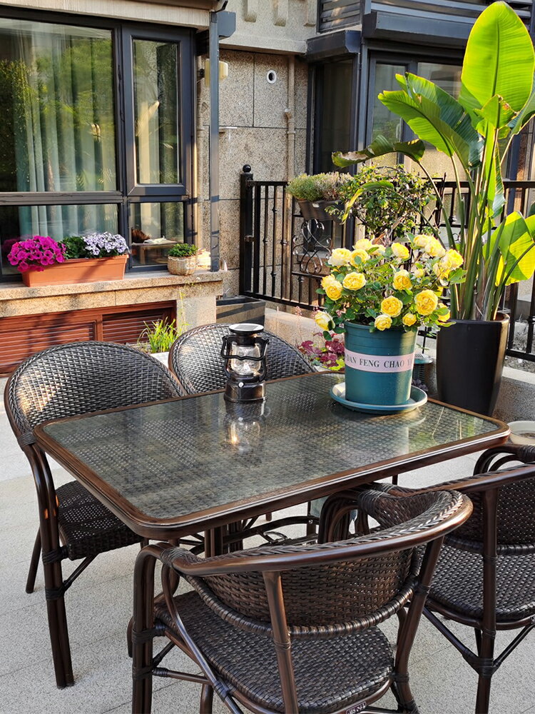 室外花園桌椅戶外桌椅組合庭院露天防水中式陽臺休閑桌椅現代簡約