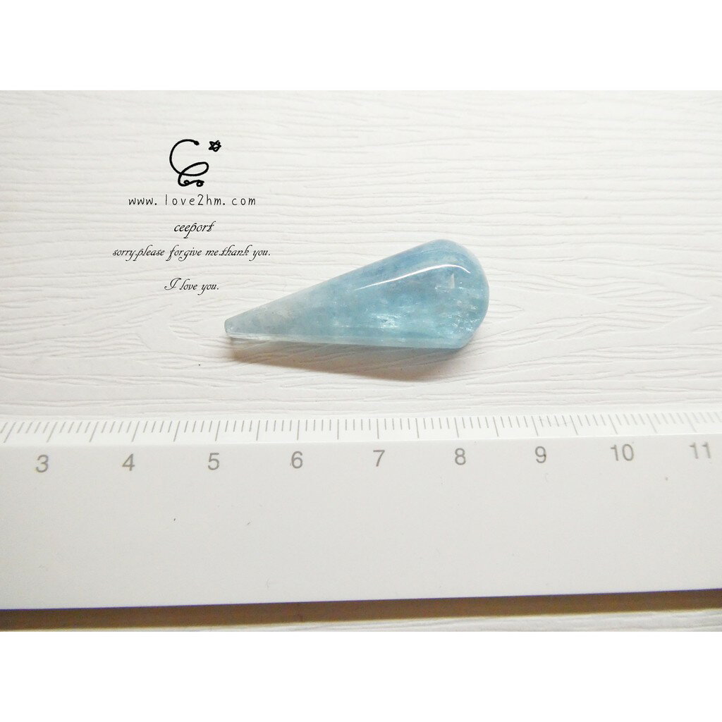 海水藍寶-吊墜裸石 8613/海水藍寶/水晶飾品/ [晶晶工坊-love2hm]