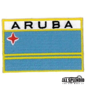 阿魯巴 Aruba 滿繡 布貼片 國旗 熨斗貼章 3D 燙貼片 背包 燙貼布 外套 背膠布貼