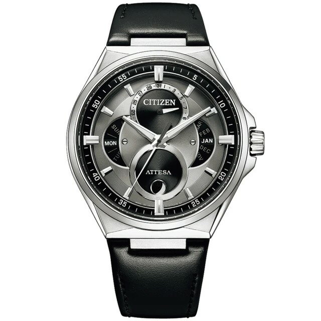 送禮首選★CITIZEN星辰 GENTS系列光動能雙眼月相腕錶 42mm / BU0060-09H  附提袋【全館滿額折價★APP下單點數4倍送】線上購買享_實體門市同步服務