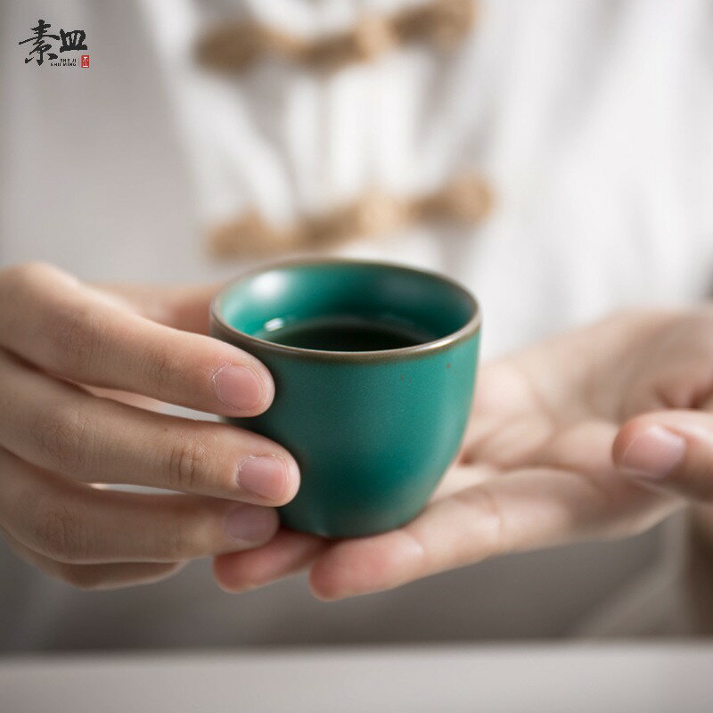 功夫茶杯陶瓷6個裝家用茶具茶道耐熱品茗杯小茶杯單杯茶具沖茶杯