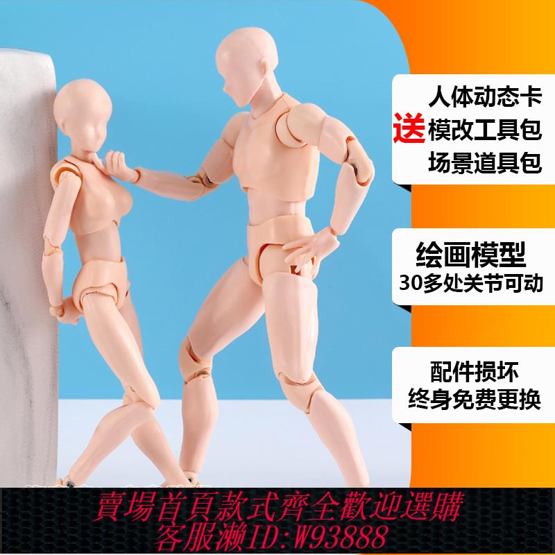 {可刷卡 打統編}shf全身關節可動素體男女動漫人漫畫人體模型手辦美術繪畫人偶