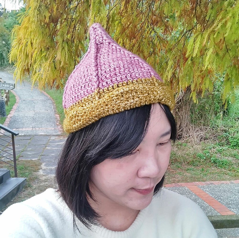 Miranda Handmadex覓品竹北手作店-手工編織羊毛洋蔥帽-暗紅色