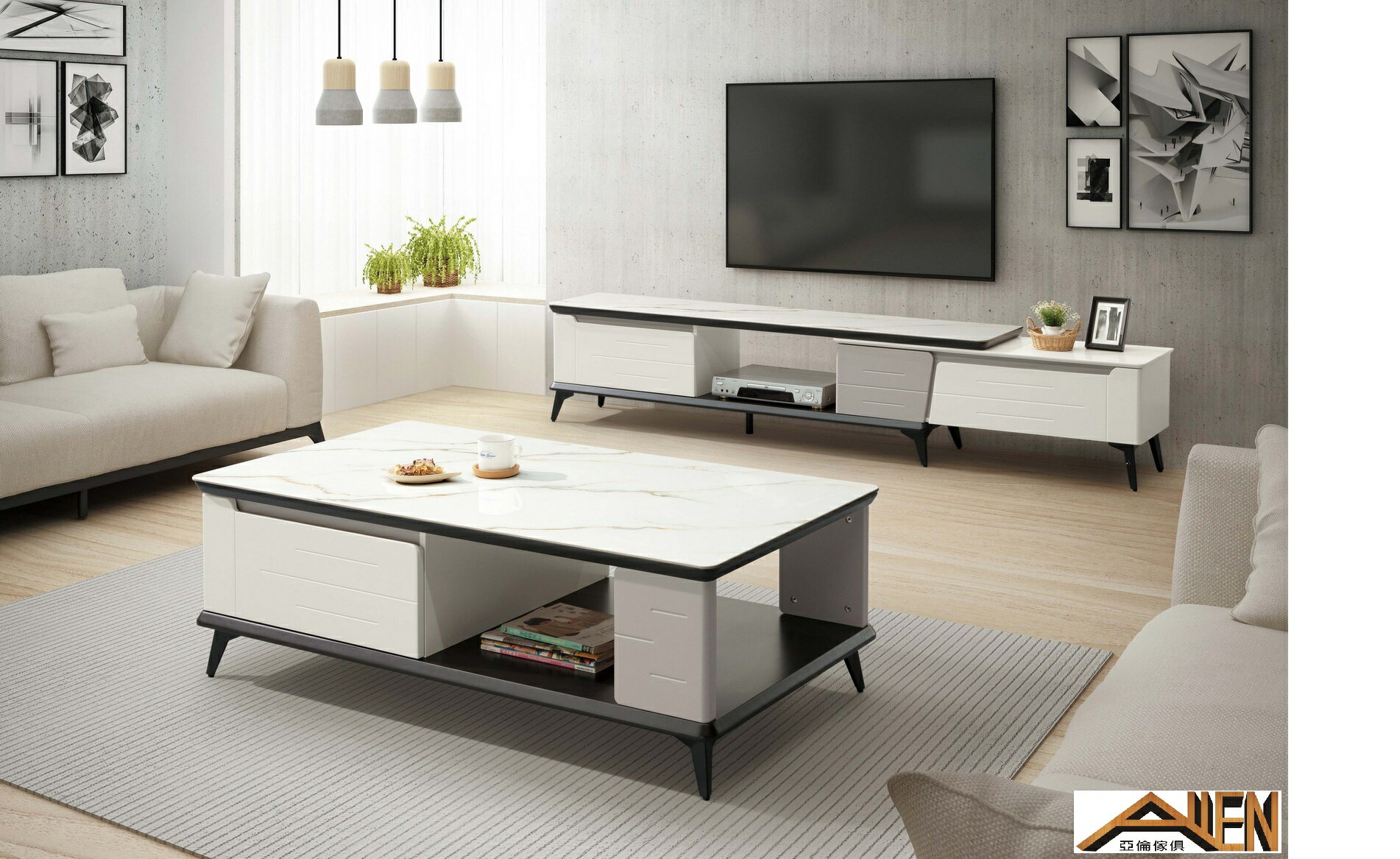 亞倫傢俱*南司岩板大茶几