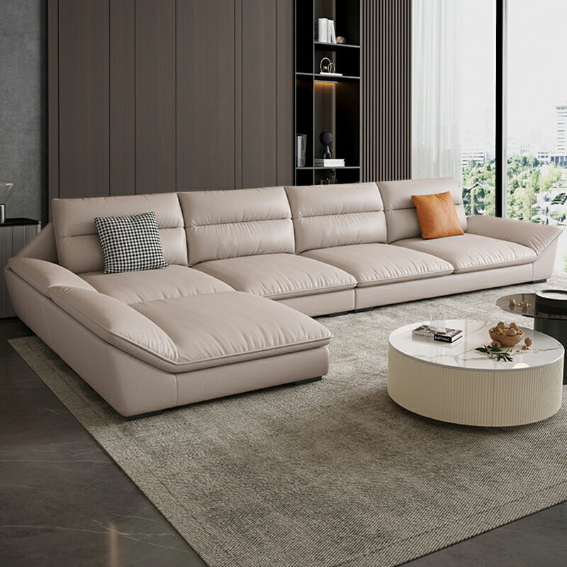 奶油風免洗科技布藝沙發客廳大中小戶型輕奢簡約拼色直排沙發組合