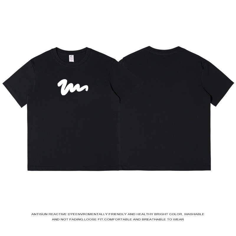 【喜挖】夏季新款純棉塗鴉印花短袖男寬鬆圓領青少年上衣t恤休閒白色衣服 0