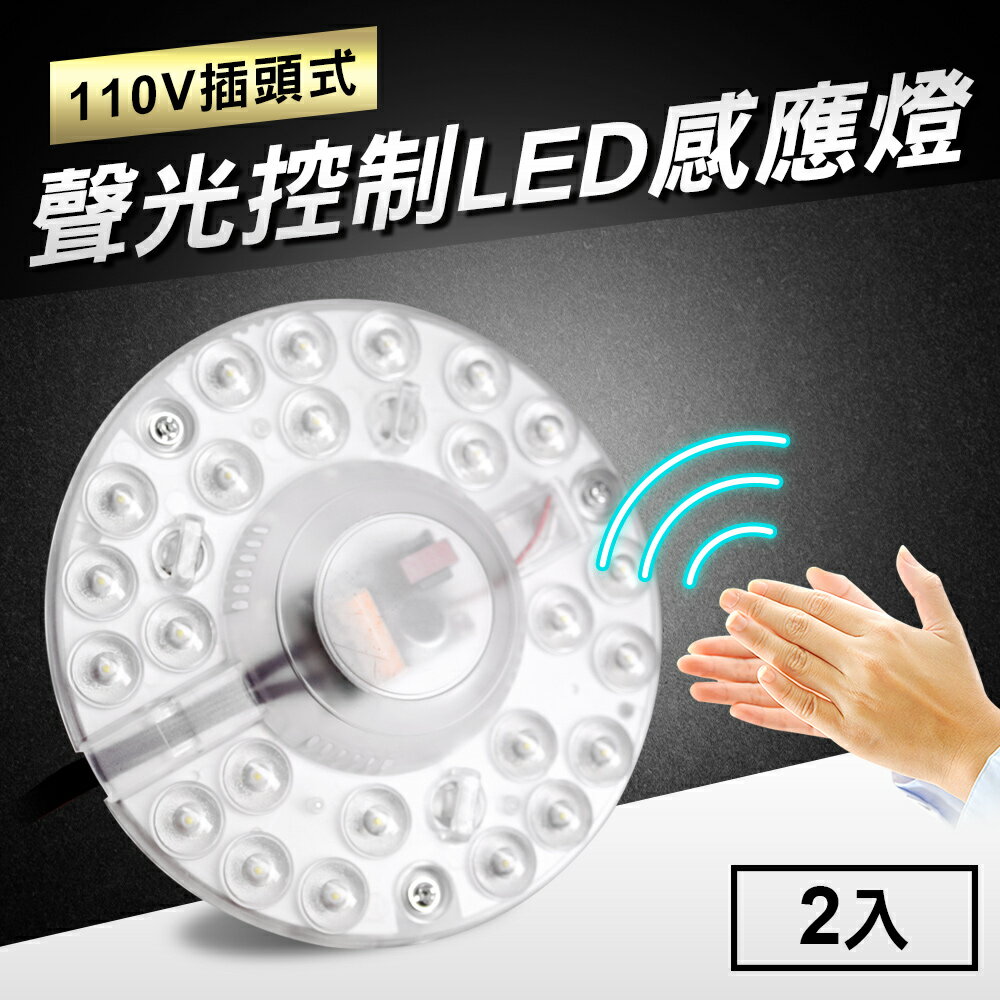 TheLife嚴選 12W 1000流明聲光控制LED感應燈-110V插頭式(2入)【MC0223】(SC0033)