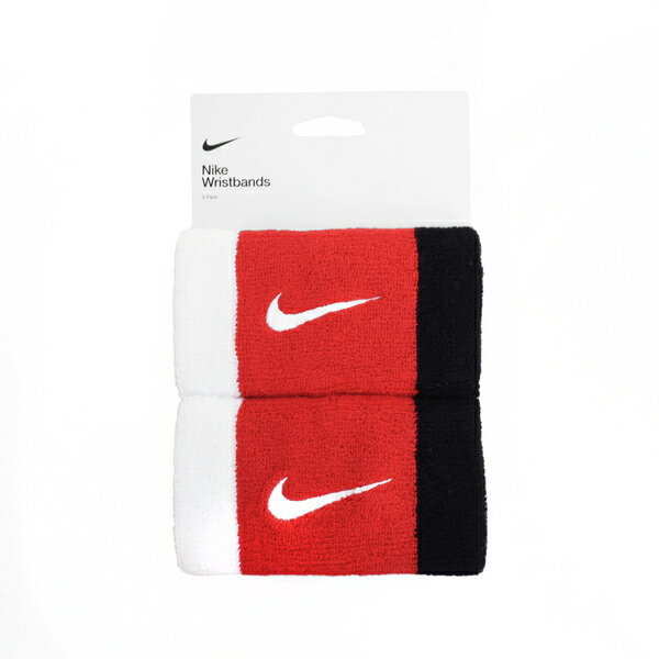 Nike Swoosh [AC2287-118] 加長腕帶 護腕 2入 運動 跑步 打球 健身 訓練 吸濕排汗 紅 黑