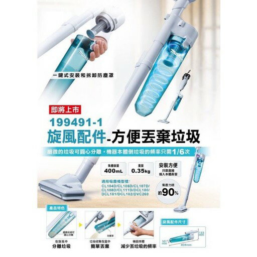 無線吸塵器MAKITA 牧田12V CL107FD 充電式吸塵器CL107 全配附4.0電池