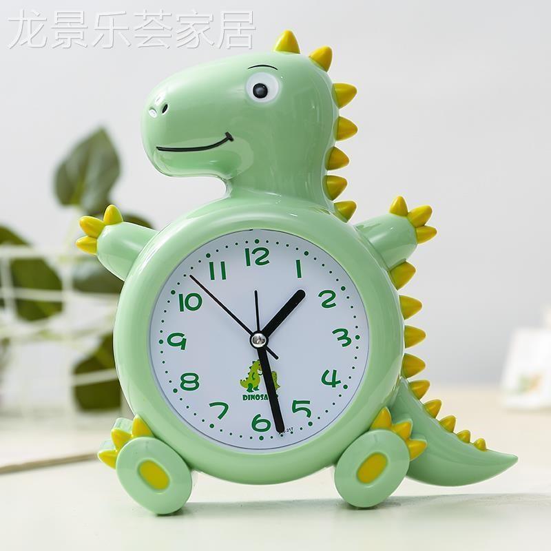 兒童可愛卡通個性恐龍男孩鬧鐘學生家用大聲時鐘創意小朋友鬧鐘表