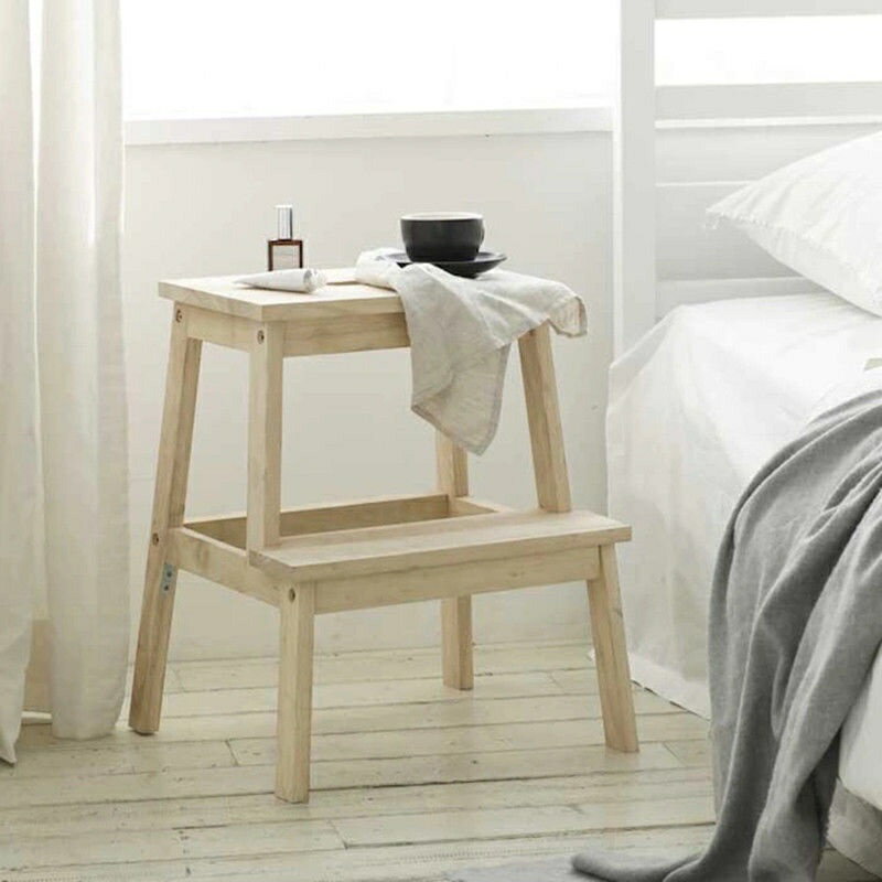 凳子換鞋凳床頭置物架現代簡約實木梯子兩用二步凳陽臺花架多功能