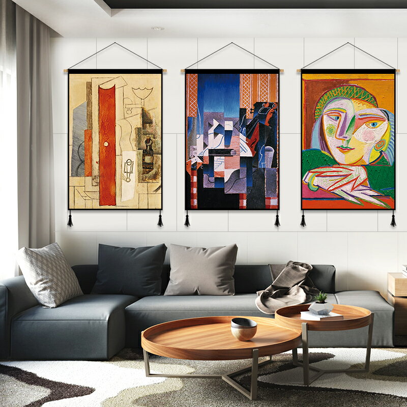 抽象油畫畢加索布藝掛畫房間裝飾ins風掛布網紅墻背景布裝飾掛毯