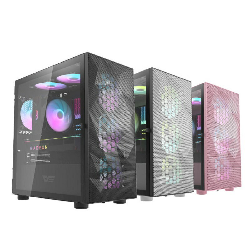 【享最高折300】darkFlash 大飛 DLM21 Mesh M-ATX機殼 黑DF01-0048/白DF01-0049/粉DF01-0050
