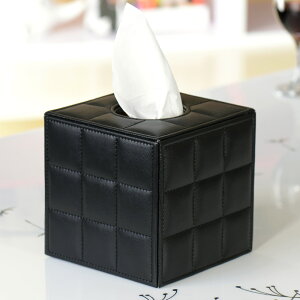 正方形家用皮革卷紙盒紙巾盒 創意歐式客廳紙巾筒卷紙筒