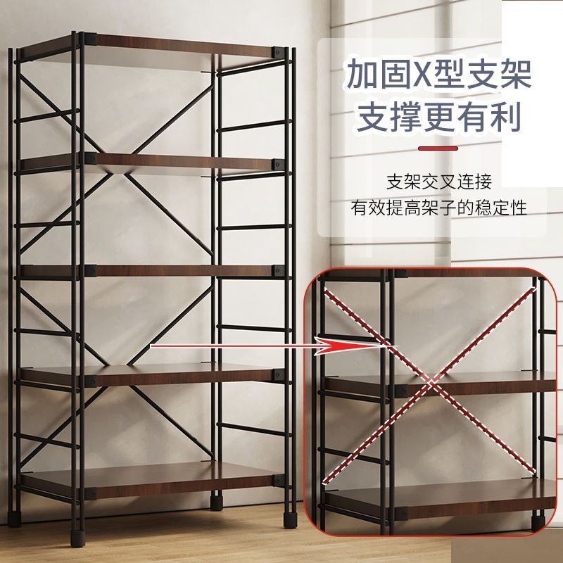 日式置物架多層收納架落地書架廚房微波爐儲物家用原木簡約架子J-35公司貨