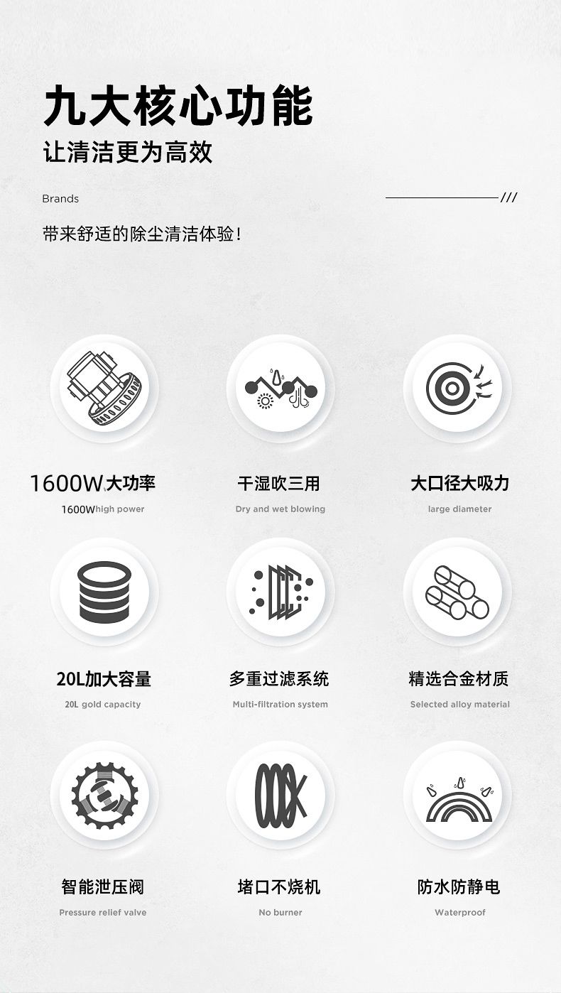 【詢價有驚喜】揚子吸塵器家用大吸力小型美縫保潔干濕兩用大功率桶式工業吸塵器 7