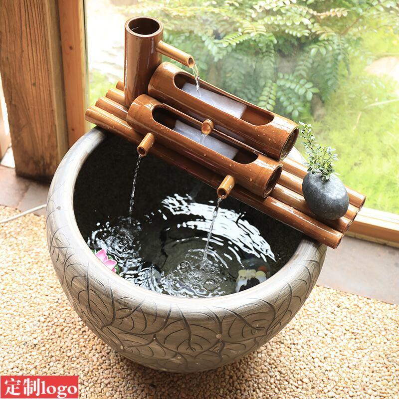 免運 可開發票 陶瓷魚缸竹子過濾器圓缸瓷缸增氧上置過濾盒魚盆過濾設備靜音 快速出貨