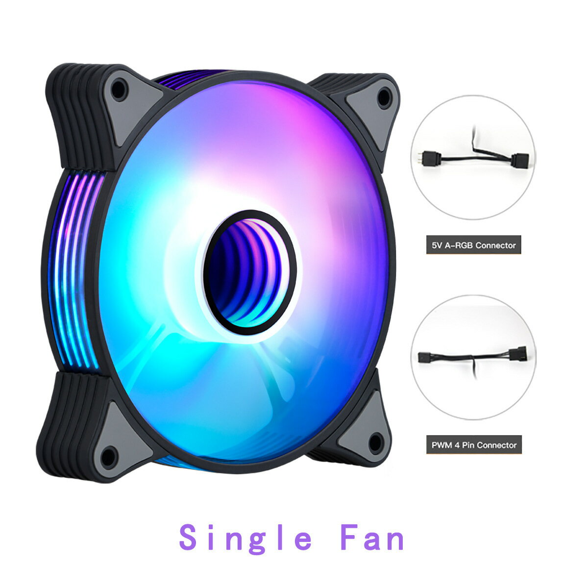 纖影ARGB神光同步機箱風扇 5V3Pin 溫控ARGB電腦機箱散熱風扇靜音【Snowbelle優選】