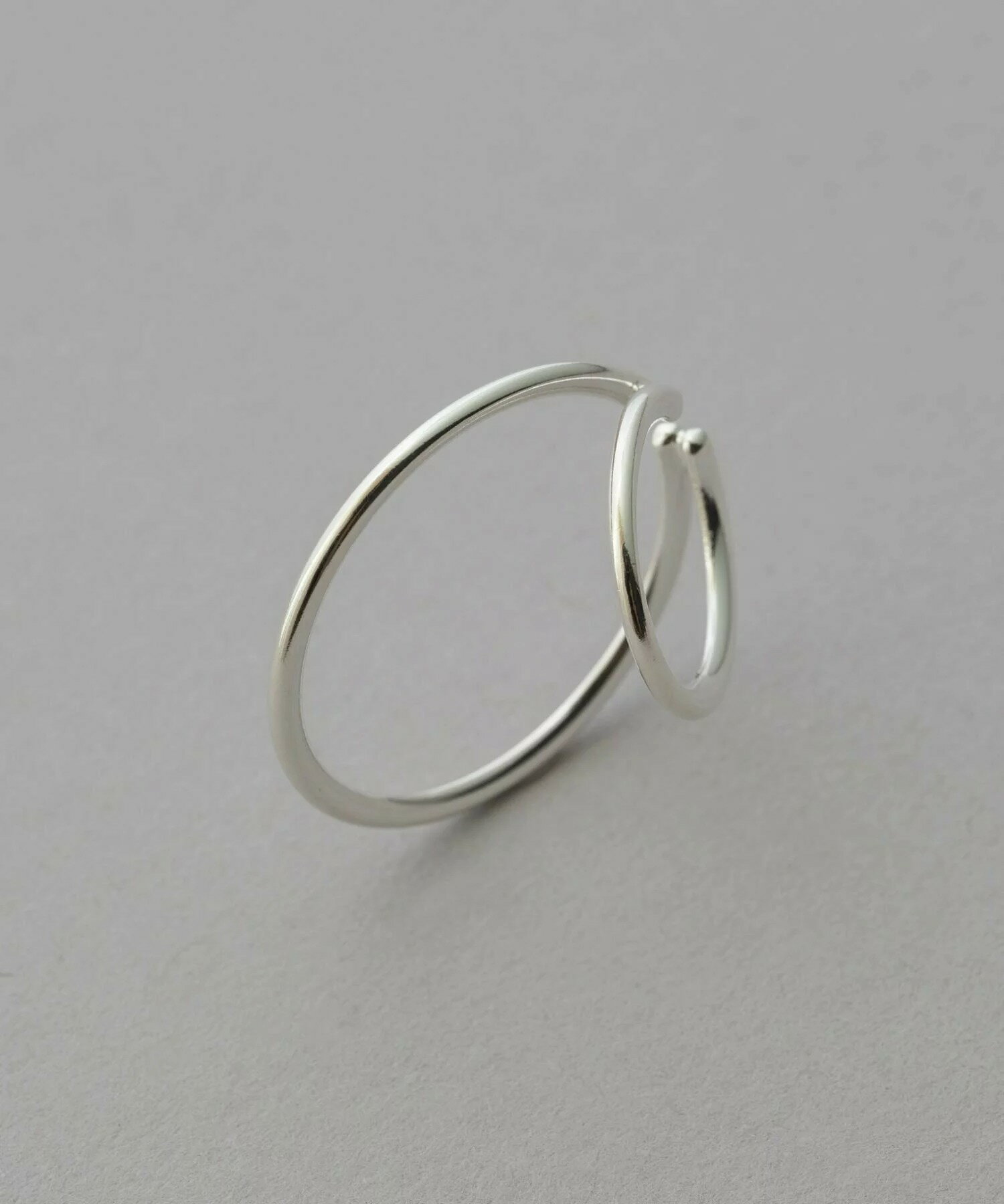 [bijoux] ete Regrow 簡約雙線耳釦 銀色 | 耳釦 送禮 情人節 [Rakuten Fashion]